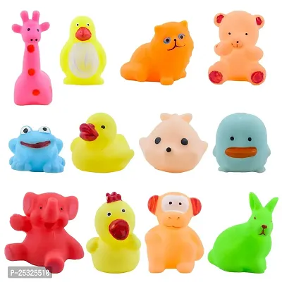 Natural Rubber Non-Toxic Squeeze Chu Sound Bath Animal Shape Toys, Multicolour, 12 Pieces-thumb3