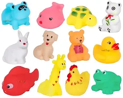 12 Pcs Bath Toys Mix Cute Animals Chu Chu Toys for Baby, Bath Tub Toys, Rubber Floating Toys, Squeeze Sound Toys, Swimming Water Toy for Kids, Non-Toxic Soft Rubber Toys, BPA-thumb4