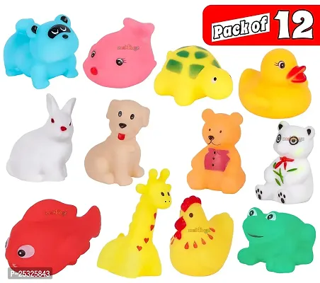 bath toy bathtub toy for new born baby toysMix Cute Chu Chu Animals Swimming Water Toys Non-Toxic , Colorful Animals Baby Bath Toy Set for Kids ( Set of 12pcs)-thumb5