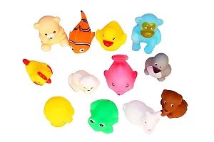 Baby Bath Mix Cute Animals Swimming Water Toys Non-Toxic , BPA Free Colorful Soft Rubber Float Squeeze Sound Squeaky Bathing Child Safe Toy for Newborn Babies Kids (12 Pcs Chu chu-thumb4