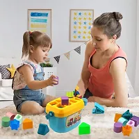 Baby Plastic First's Block Shapes and Sorter, 16 Blocks, ABCD Blocks with Other Shapes, Toys for 6 Months to 2 Years Old Kids for Boys and Girls Educational Toys-thumb3