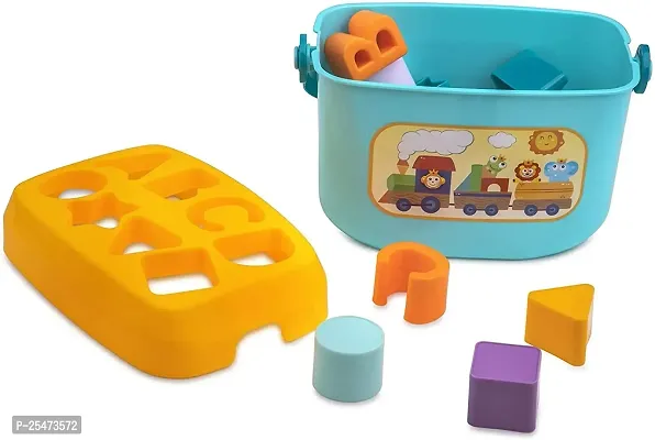 Baby Plastic First Block Shapes and Sorter, 16 Blocks, ABCD Blocks with Other Shapes, Toys for 6 Months to 2 Years Old for Boys and Girls-thumb0