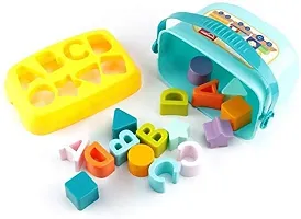 Baby Plastic First Block Shapes and Sorter, 16 Blocks, ABCD Blocks with Other Shapes, Toys for 6 Months to 2 Years Old for Boys and Girls-thumb1