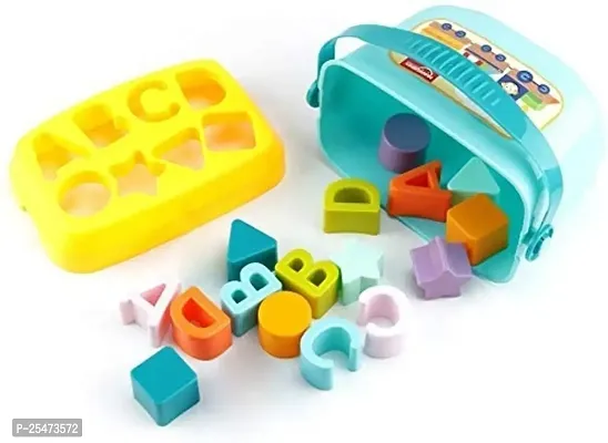 Baby Plastic First Block Shapes and Sorter, 16 Blocks, ABCD Blocks with Other Shapes, Toys for 6 Months to 2 Years Old for Boys and Girls-thumb2