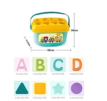 New Latest Baby Plastic First's Block Shapes and Sorter, 16 Blocks, ABCD Blocks with Other Shapes, Toys for 6 Months to 2 Years Old Kids for Boys and Girls Educational Toys-thumb1