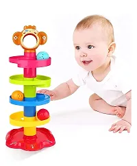 Ramp Roll Ball Tower for Toddlers | Ball Drop and Roll Swirling Tower | Educational Brain Development Activity  Learning Monkey Toys | Best Gift for Children(5 Layer). 1-5 Years Kids!-thumb1