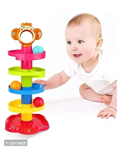 Ramp Roll Ball Tower for Toddlers | Ball Drop and Roll Swirling Tower | Educational Brain Development Activity  Learning Monkey Toys | Best Gift for Children(5 Layer). 1-5 Years Kids!-thumb2