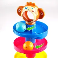 Ramp Roll Ball Tower for Toddlers | Ball Drop and Roll Swirling Tower | Educational Brain Development Activity  Learning Monkey Toys | Best Gift for Children(5 Layer). 1-5 Years Kids!-thumb2