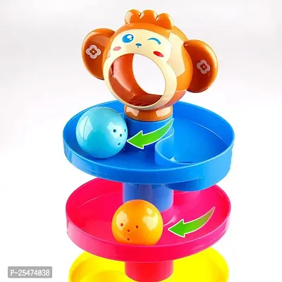 Ramp Roll Ball Tower for Toddlers | Ball Drop and Roll Swirling Tower | Educational Brain Development Activity  Learning Monkey Toys | Best Gift for Children(5 Layer). 1-5 Years Kids!-thumb3