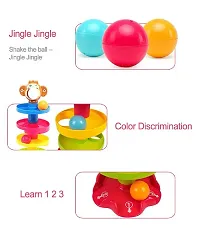 First Class Toys Animal Roll Ball Toy for Kids Above 1 Year. Fun Roll Ball Monkey Toy Drop Game. 5 Layered Stack Educational Toys for The Ball Drop and roll, spiralling Down.-thumb1