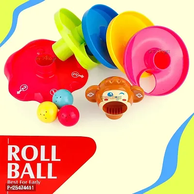 First Class Toys Animal Roll Ball Toy for Kids Above 1 Year. Fun Roll Ball Monkey Toy Drop Game. 5 Layered Stack Educational Toys for The Ball Drop and roll, spiralling Down.-thumb4