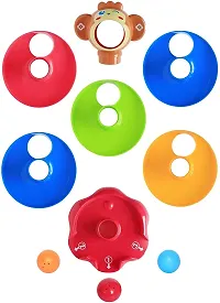 5 layer ball drop and roll swirling tower set, baby rolling ball bell toys pile tower puzzle toy - Multi color-thumb4