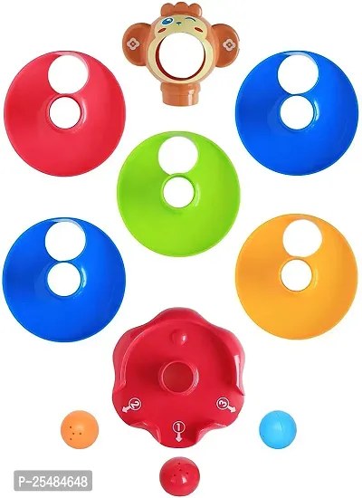 5 layer ball drop and roll swirling tower set, baby rolling ball bell toys pile tower puzzle toy - Multi color-thumb5