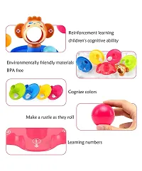 5 layer ball drop and roll swirling tower set, baby rolling ball bell toys pile tower puzzle toy - Multi color-thumb4