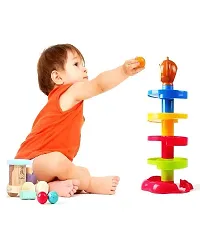 Roll Swirling Tower for Baby  Toddler Educational Toys | Stack, Drop and Go Ball Ramp Toy Set Includes 3 Spinning Activity Balls - Multicolor-thumb4