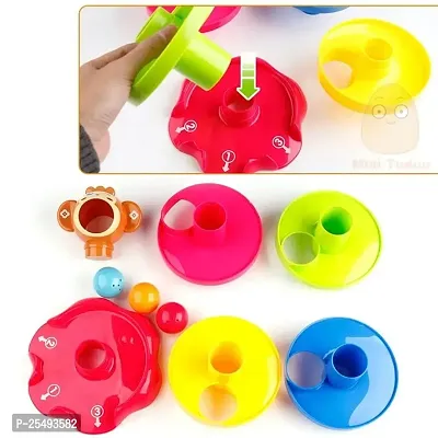 Ball Ramp Educational Toy Puzzle Rolling Ball | ABS Material, Non Toxic, (12 mm x 25 mm), Bright Multi Colors-thumb2