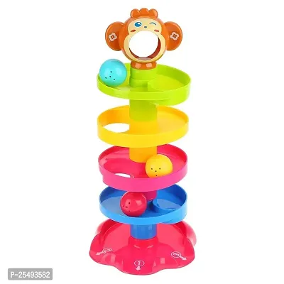 Ball Ramp Educational Toy Puzzle Rolling Ball | ABS Material, Non Toxic, (12 mm x 25 mm), Bright Multi Colors-thumb3