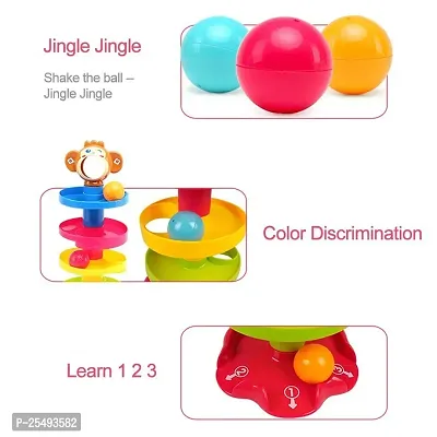 Ball Ramp Educational Toy Puzzle Rolling Ball | ABS Material, Non Toxic, (12 mm x 25 mm), Bright Multi Colors-thumb4