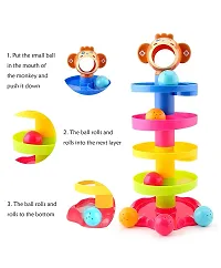 5 Layer Ball Drop and Roll Swirling Tower for Baby and Toddler Development Educational Toys | Stack, Drop and Go Ball Ramp Toy Set Includes 2 Spinning Acrylic Activity Balls-thumb2