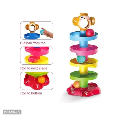 Roll Swirling Tower Ramp Toy with 3 Balls-thumb2