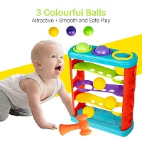 Hammer Knock Ball for Babies and Toddlers - Pound and See The Balls roll Down The ramps for Infants Multicolour-thumb1