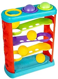 Hammer Knock Ball for Babies and Toddlers - Pound and See The Balls roll Down The ramps for Infants Multicolour-thumb2