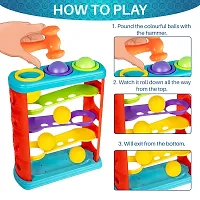 Hammer Knock Ball for Babies and Toddlers - Pound and See The Balls roll Down The ramps for Infants Multicolour-thumb4