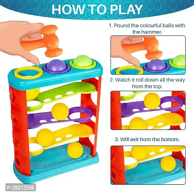 Hammer Knock Ball for Babies and Toddlers - Pound and See The Balls roll Down The ramps for Infants Multicolour-thumb5