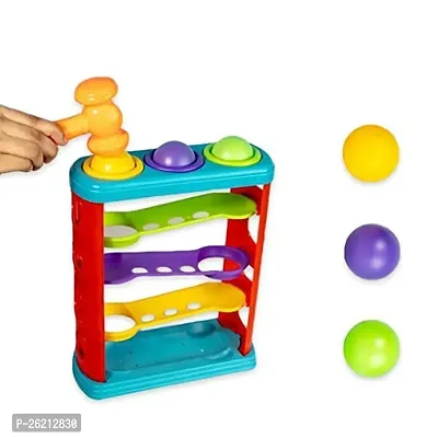 Hammer Knock Ball for Babies and Toddlers - Pound and See The Balls roll Down The ramps for Infants (Multicolour)-thumb2