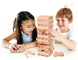 Wooden Block Stacking Game with 4 Dices, Challenging Maths Game for Adults and Kids (Wooden Zenga) Block Toys-thumb4