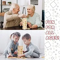 Wooden Stacking Toy for Kids Toy Blocks  Tumbling Tower with Dice Games for Kids Learning Toy ndash; (Multicolor;54 Pcs)-thumb3