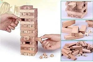 Wooden Tower Game | Wood Tumbling Blocks Set with 54 Pieces | Game Night Games for Kids, Adults and House Parties, Development Toys for Children-thumb3