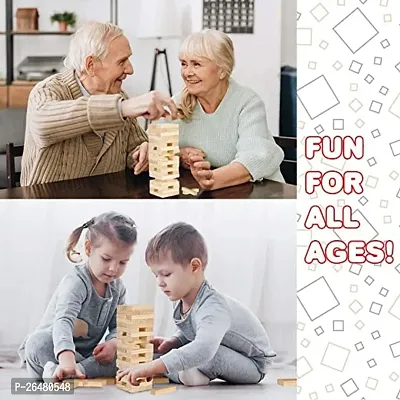 4 Dice Challenging Wooden Blocks | Tumbling Stacking Zenga Game for Adults and Kids | Mini Zenga Wooden