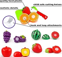 Toy Plastic Realistic Sliceable 7 Pcs Fruits Cutting Play Toy Set Can Be Cut in 2 Parts (Assorted_Multi)-thumb1