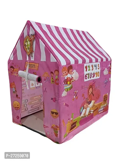 Colorful Kids Play Tent House with English and Hindi  Alphabet, Numbers, Animal Names  Tent House for 3-13 Year GirlsBoys Multi Color.-thumb0