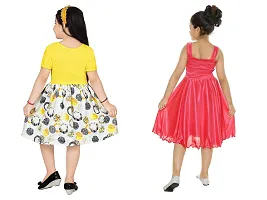 Stylish Multicoloured Crepe Frocks For Kids Girls, Pack Of 2-thumb2