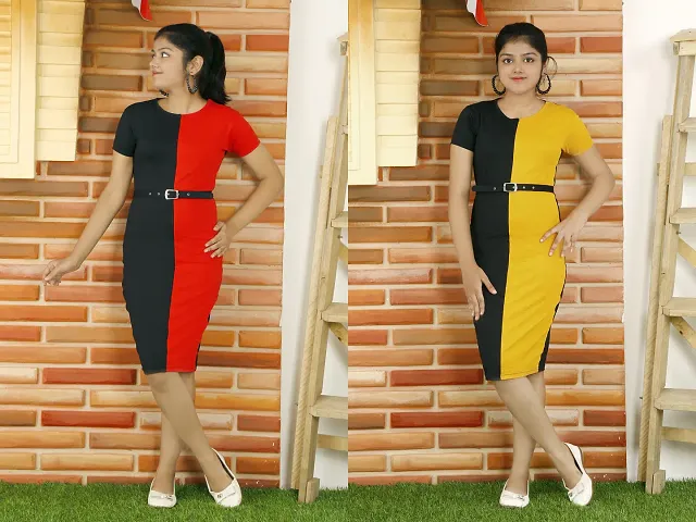 Best Selling Cotton Spandex Fit And Flare Dress 