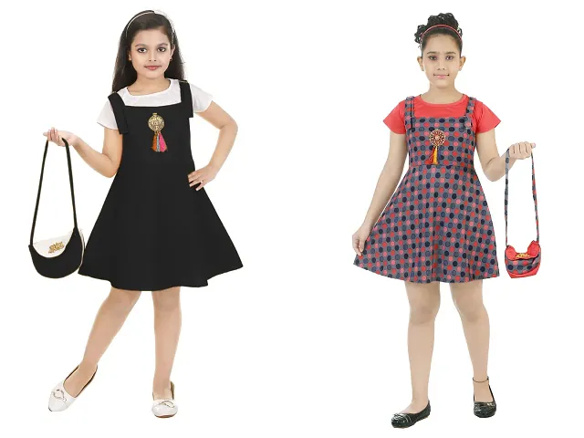 Girls Crepe A-Line Dress 