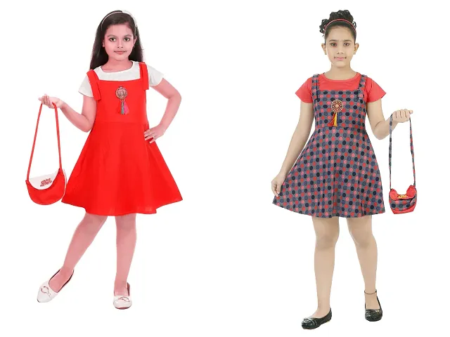 Girls Crepe A-Line Dress 