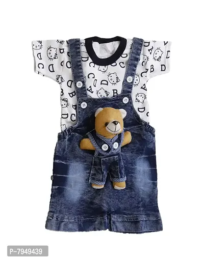 PEACEWAVE Baby Boys  Baby Girls Party(Festive) T-Shirt Dungareenbsp;nbsp;(Multicolor)