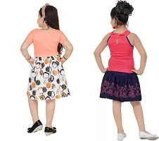 Stylish Multicoloured Crepe Frocks For Kids Girls, Pack Of 2-thumb2