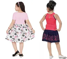 Stylish Multicoloured Crepe Frocks For Kids Girls, Pack Of 2-thumb2