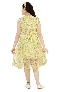 Elegant Georgette Yellow Printed Dress For Girls-thumb2