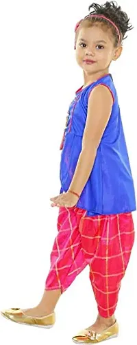 Peacewave Girls Midi/Knee Length Festive/Wedding Dressnbsp;nbsp;(Blue  Pink, Sleeveless)-thumb1