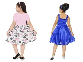 Stylish Multicoloured Crepe Frocks For Kids Girls, Pack Of 2-thumb2