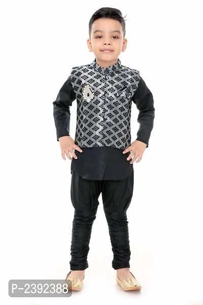 Boys Festive  Party Kurta, Waistcoat and Pyjama Set-thumb0