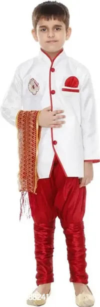 Boys Festive  Party Kurta, Pyjama  Dupatta Set  (Multicolor Pack of 1)