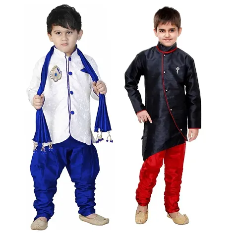 Boys Festive & Party Kurta and Churidar Set