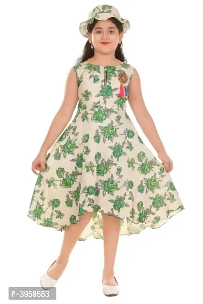 Girls Party wear frock with a set of cap