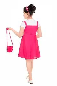 Pink Cotton Blend Dress with Bag-thumb1
